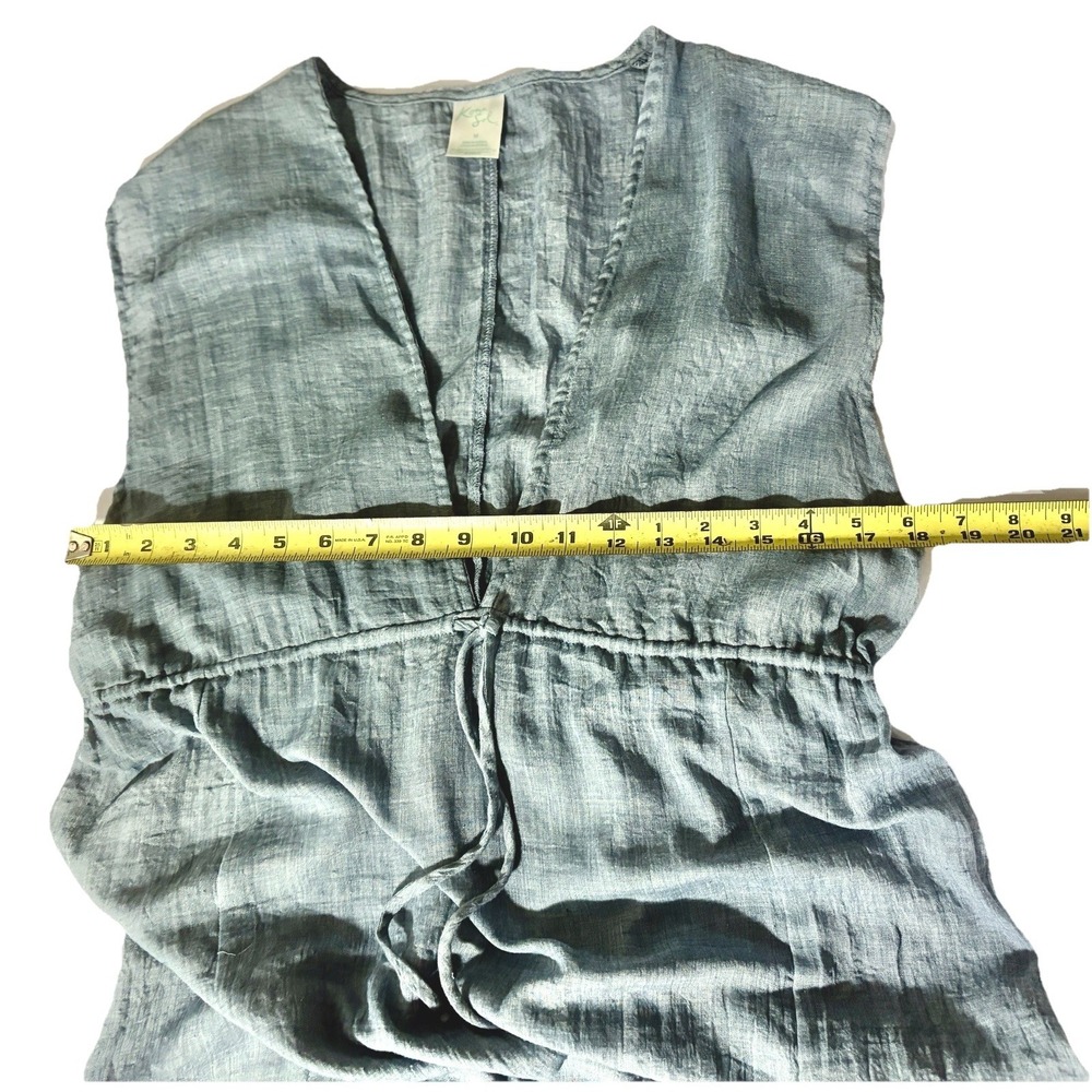 Chambray Dress Womens Tie-Front Midi Cover Up  Classic Sz M Resort Clean Girl - Picture 5 of 12